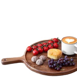 Round Divided Wooden Serving <b>Tray</b> With 5 Compartments For Spices And <b>Snacks</b> Household Use - Product Image 5