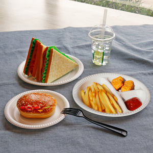 Récipient alimentaire biodégradable 10.25 "plaque PP remplie de minéraux jetables en plastique micro-ondable 3 compartiments emballage pour la fête - Product Image 5