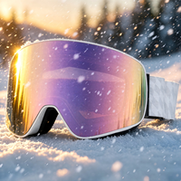 Masque de ski photochromique anti-buée, protection UV400, verres PC, monture intégrale en TPU, logo personnalisé OEM, multicolore, unisexe adulte