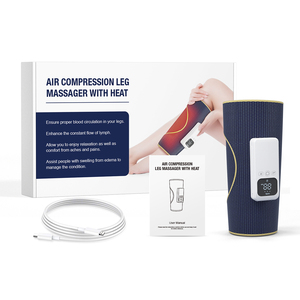 Masajeador de piernas para circulación y alivio del dolor, masajeador de compresión de aire de pantorrilla con calor fácil de usar, relajación muscular - Product Image 1