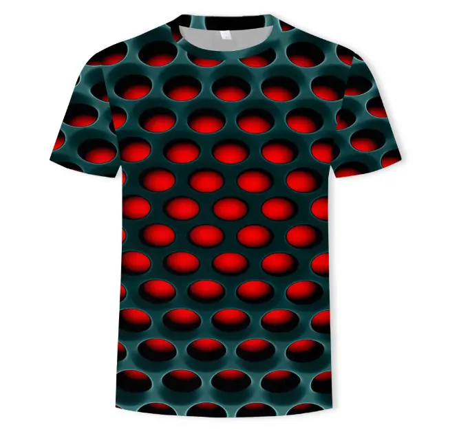 Venta caliente camisa de 3D patrón de impresión de manga corta Camiseta Casual de verano T camisa