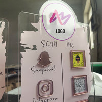 Support de comptoir en acrylique pour code QR Instagram, compteur de médias sociaux