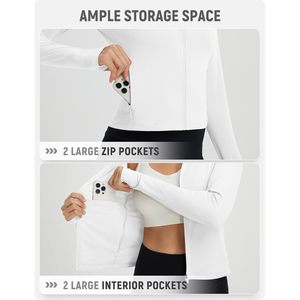 Premium donna leggera UPF 50 + protezione solare giacca Crop Full Zip con maniche lunghe SPF giacca di protezione UV - Product Image 3