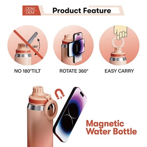 Geïsoleerde magnetische roestvrijstalen milieuvriendelijke waterfles met grote capaciteit, MagSafe-compatibele telefoonhouder, houdt koud 6-12 uur - Product Image 3