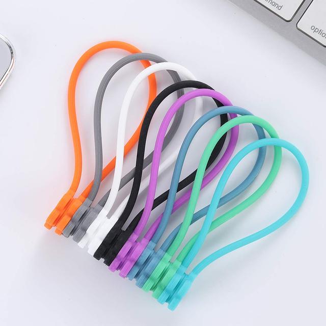Silicone Magnetic Cable Organizer Earphone Data Cable Twist Ties Clamp Wire Cable Keeper