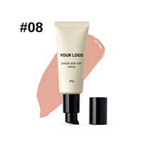 Teinture pour la peau Private Label Sheer Skin Tint, couvrance totale, imperméable, longue tenue 24h, maquillage mat vegan, vente en gros, OEM, logo personnalisé, SPF55