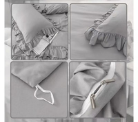 Parure de lit imprimée moderne de qualité supérieure qui rehausse l'esthétique de la pièce, jupe de lit complète, housse de couette, abordable, durable au quotidien, ensemble 4 pièces