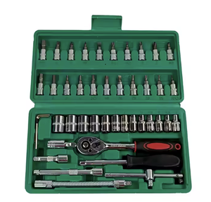 Jeu de douilles mécaniques de 46 pièces - Clé à cliquet de 1/4 pouce - Kit d'outils pour la réparation automobile et des machines - Product Image 2