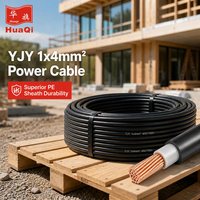 Câble d'alimentation à faible émission de fumée Huaqi YJY 1x4mm en cuivre isolé XLPE 0,6/1kV pour installation fixe en intérieur