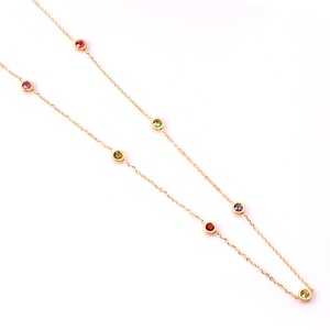 Ason New White Zircon <b>Necklace</b> Dainty <b>Simple</b> Design <b>Gold</b> Plated <b>Necklace</b> Jewelry Women <b>Necklace</b> - Product Image 4