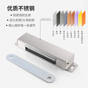 Shengshimingxin - Fermeture magnétique pour porte d'armoire en acier inoxydable, aimant puissant, aimant silencieux, quincaillerie magnétique pour portes d'armoire - Product Image 3