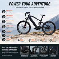 Vélo électrique tout-terrain haute performance 500W Bafang à moteur central, 48V 14Ah, suspension intégrale, fourche RST, frein hydraulique 27,5 pouces