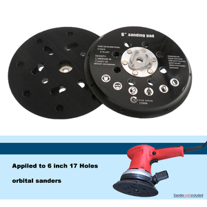 Plaque de support de ponçage noire de 6 pouces à 17 trous avec fixation auto-agrippante, <span class=keywords><strong>disque</strong></span> de ponçage sous vide de remplacement pour outils abrasifs et polissage - Product Image 6