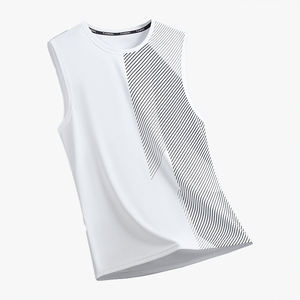 Débardeur en soie glacée d'été, unisexe, décontracté, pour couples, sports de plein air, sans manches, t-shirt athlétique, sous-vêtement - Product Image 4