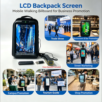 Affichage publicitaire sur sac à dos LCD, connecté au WiFi Android, panneau numérique mobile portable pour les événements sportifs, la promotion de rue
