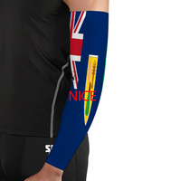 Manchon de bras personnalisé avec drapeau national de la Martinique, couvre-bras élastique pour le cyclisme, la pêche, la randonnée, l'école, le quotidien et les trajets domicile-travail.