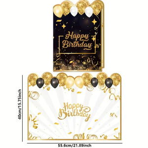 Biglietti d'Auguri Giganti Ecologici in Carta con Stampa in Oro per Feste di <span class=keywords><strong>Compleanno</strong></span> - Messaggi e Nomi Personalizzabili per Libro degli Ospiti - Product Image 4