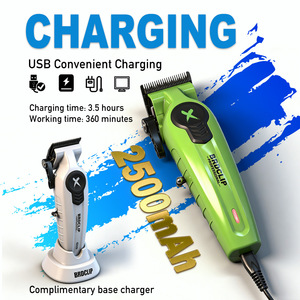 Cortadora de Pelo Inalámbrica Profesional, Juego de Recortadora con Cuchilla de Cerámica DLC de 2500 mAh, 4 Recortadores Cónicos, 8 Peines, Kit de Barbería Recargable por USB, <span class=keywords><strong>360</strong></span> Minutos de Autonomía - Product Image 4