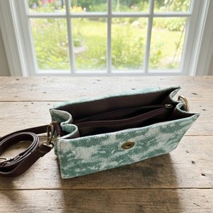 Handmade <b>Green</b> Floral Block Printed Sling Bag Boho Botanical Mini Crossbody <b>Purse</b> Wholesale Export India - Product Image 3