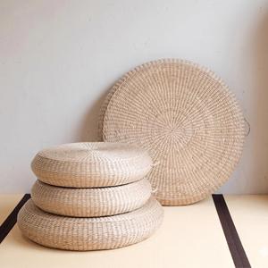 Handmade Japanese Tatami Meditation <b>Cushion</b> Thick Woven Straw Floor Seat <b>Round</b> Zen <b>Cushion</b> for Yoga and Tea Room Decor - Product Image 1