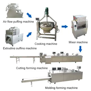 New products automatic rotate disc puffed cereal bar forming cutting making machine / production line