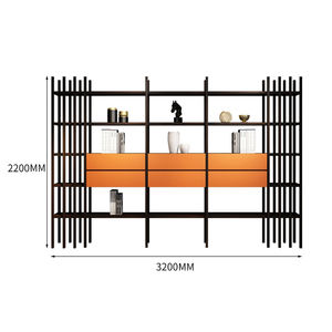 Libreria Minimalista Italiana, Mobile Creativo Multistrato per Soggiorno, Scaffale in Legno Massello - Product Image 6