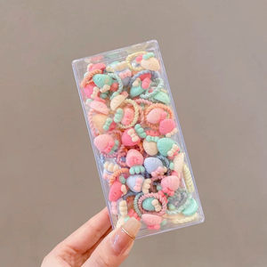 50 unids/caja niños banda de goma de alta elasticidad lindo dulce resina fruta bebé lazos elásticos para el cabello cuerda para el cabello para niñas accesorios para el cabello - Product Image 1