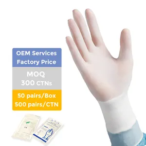 Pidegree 50 Pairs/Box Sterile Surgical Glovees Guantes Para Cirugia de Latex Largos Guantes Quirurgicos de Bajo Precio