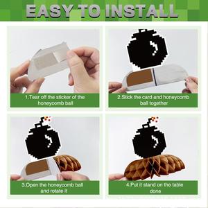 Venta caliente para <span class=keywords><strong>Minecraft</strong></span> tema adornos de fiesta de cumpleaños Pixel War Honeycomb Edge para decoración de mesa para nuevo para <span class=keywords><strong>Minecraft</strong></span> - Product Image 3