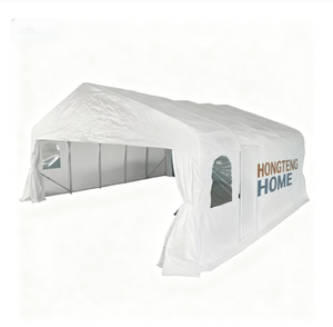 HONGTENG <span class=keywords><strong>Garage</strong></span> en acier galvanisé durable et imperméable, abri pour voiture, capacité de stationnement pour 2 voitures, portable, facile à assembler, utilisation en extérieur - Product Image 3