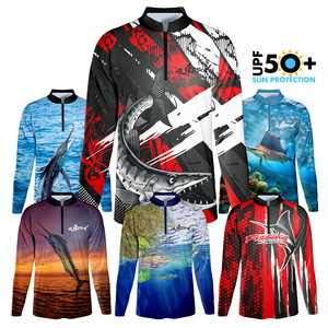 T-shirts de pêche à manches longues <span class=keywords><strong>anti</strong></span> <span class=keywords><strong>UV</strong></span> UPF50 + évacuant l'humidité pour hommes de haute qualité - Product Image 1