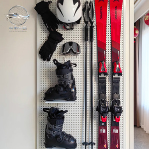 Support mural robuste pour skis - <span class=keywords><strong>Porte</strong></span>-équipement vertical extra long, en acier résistant aux rayures pour matériel de sports d'hiver - Product Image 3