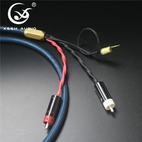 YIVO XSSH Audio 2 RCA à 2 RCA terre U Spade Plug Shield Phono Tonearm RCA Signal Audio câble SQ-88B 4 cœurs plaqué argent OFC