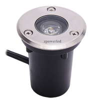 Lumière souterraine LED 1W blanc chaud, boîtier en aluminium étanche IP67 pour extérieur