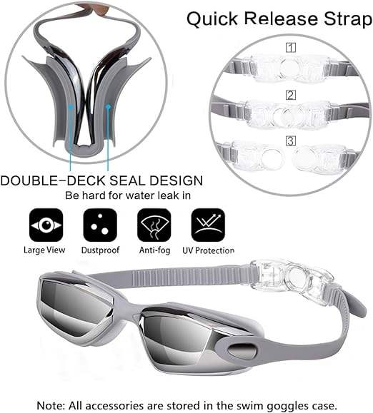 High Quality Adult Professional Anti Fog Swim Goggles with PC Lenses Eye Protection Waterproof Swimming Glasses