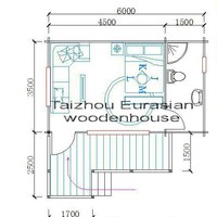 Maison en bois traditionnelle de Taizhou Eurasia, design écologique, imperméable, sûre, villa, chalet en bois/jardin/kits de structure préfabriquée, maison d'outils