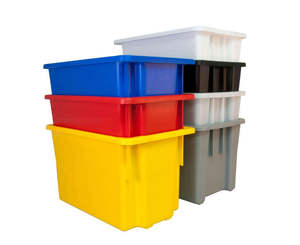 Heavy Duty Industrial Large Size Plastic Tool Spare Parts Stackable Warehouse Storage Box Rubber And Plastic Products