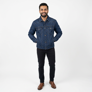 Veste en jean pour hommes Vintage Patchwork Design col rond Style décontracté 100 pour cent coton printemps automne vêtements d'extérieur - Product Image 1