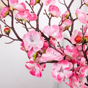Branche de fleur de prunier artificielle, branche unique, fleurs en soie plastique, haute simulation, style oriental, décoration intérieure - Product Image 1