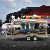 Nouvelle remorque alimentaire mobile en acier inoxydable 304, style camping-car, pour hot-dogs, café, glaces, avec cuisine complète