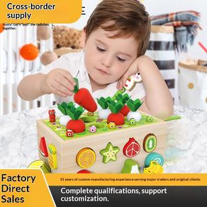 Jouets éducatifs en bois pour <span class=keywords><strong>enfants</strong></span> CPC, puzzle de forme de radis, intelligence, voiture pour bébés de 1 à 3 ans, boîte de couleur - Product Image 2