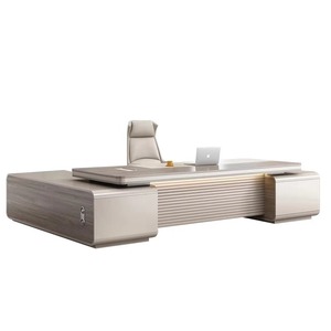 Escritorio de oficina de jefe de lujo Fabricación profesional Muebles de oficina Presidente CEO Gerente Empleado Mesa de computadora de oficina - Product Image 5