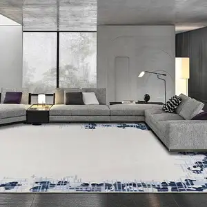 Karpet Modern mewah Italia karpet abstrak garis geometrik karpet makan flanel pola Wilton dibuat Polipropilena makan