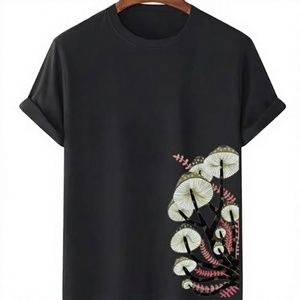 Manufacturer Wholesale Men's <b>Polyester</b> Cotton Crew Neck T-Shirt Silk Screen Printed Short Sleeve OEM Supplier - Product Image 1