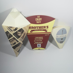 Cono de crepé de papel desechable, soporte triangular de grado alimenticio, para embalaje de helados, Pizza, huevo, Burbuja, gofres - Product Image 1