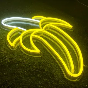 wand licht banana neon Suppliers-Letra En 3D Benutzer definierte Indoor Outdoor Dekorative Zeichen Halloween Leucht reklame Bananen lichter Nachtlicht Neon Sing Schild Schild