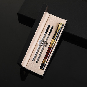 豪华促销行政滚动金色黑色墨水中性笔带礼品盒可定制标志圆珠笔 - Product Image 3