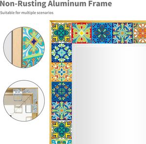 Espejo de mosaico de cristal <span class=keywords><strong>Talavera</strong></span> mexicano vintage personalizado para entrada, baño y sala de estar, pedido mínimo impreso, 1 pieza - Product Image 5