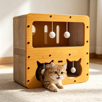 Griffoir d'intérieur moderne de luxe pour chat en carton ondulé, mignon, hauteur 51 cm, 2 niveaux, montage facile, emballage carton