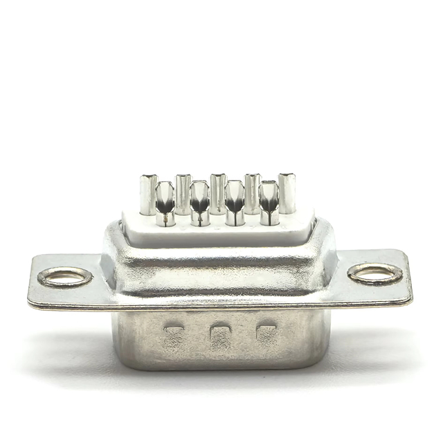 Machine DB 9P Male Solder Type White Plastic Blank Hole D-Sub Connector
